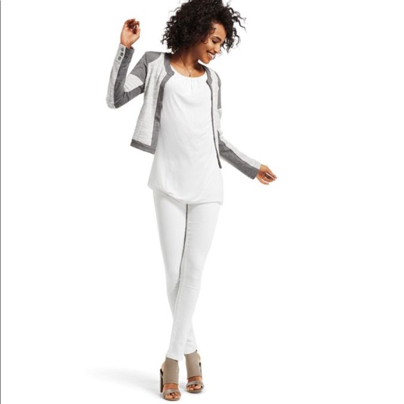 NWT! CAbi mixed media jacket in gunmetal - Picture 4 of 8